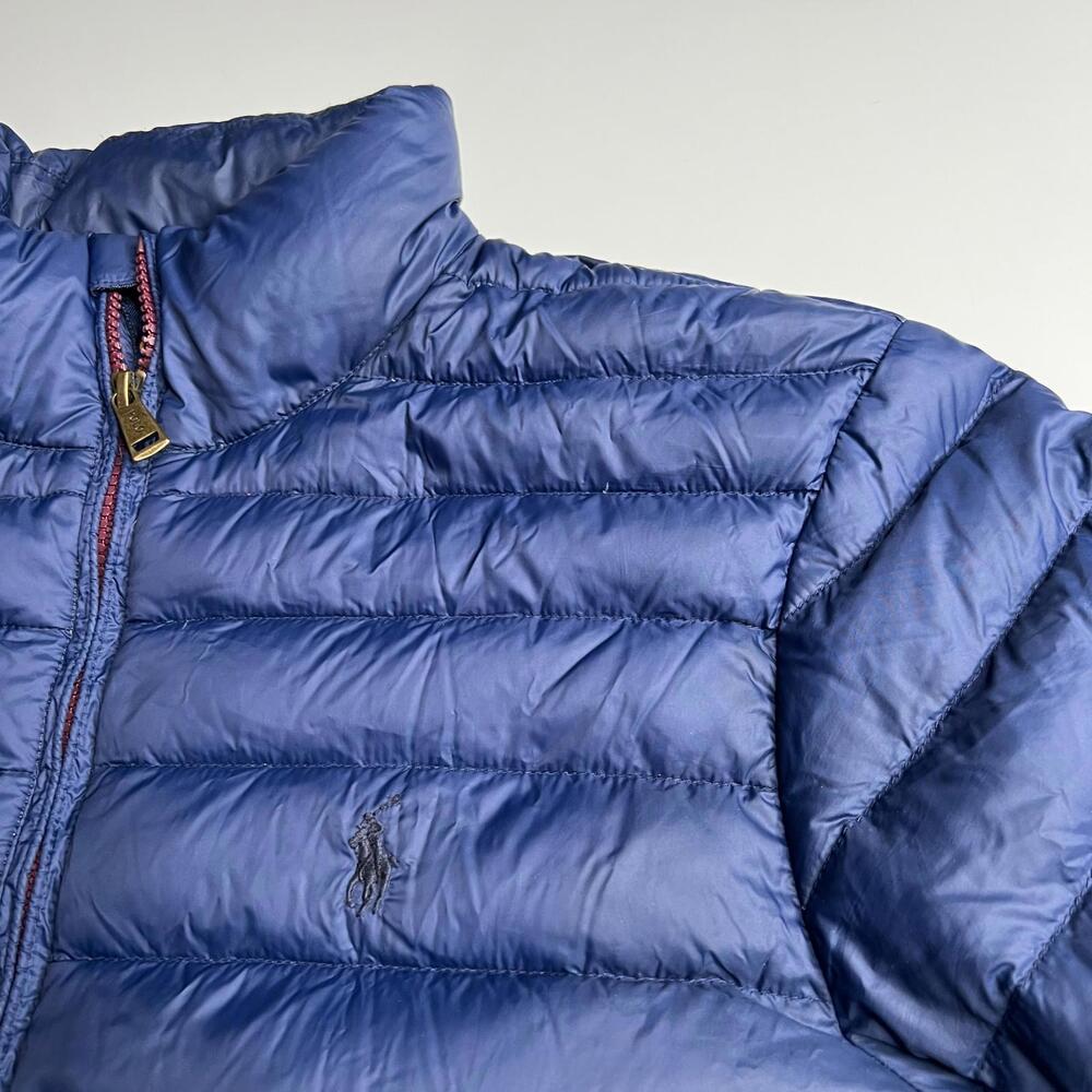 Polo Ralph Lauren Packable Down Jacket Mens S Blue Lightweight Puffer - Picture 3 of 9